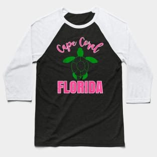 Cape Coral Florida Vacation Beach Family Group Turtle Baseball T-Shirt